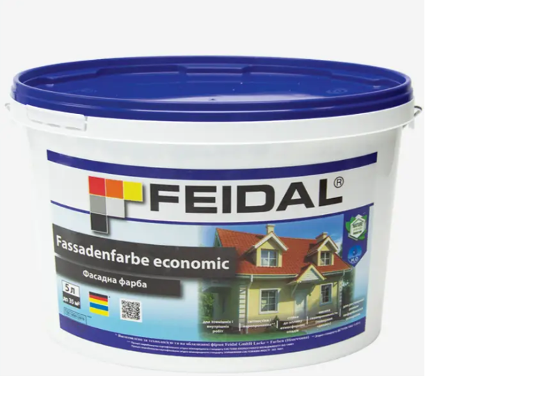 Фарба акрилова Feidal Fassadenfarbe economic мат білий 14 кг